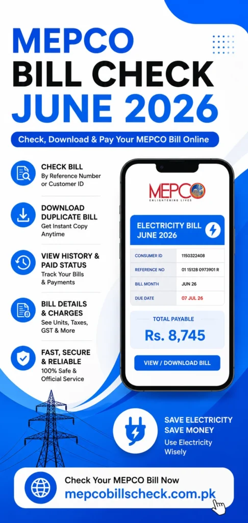 Mepco Bill Check june 2026