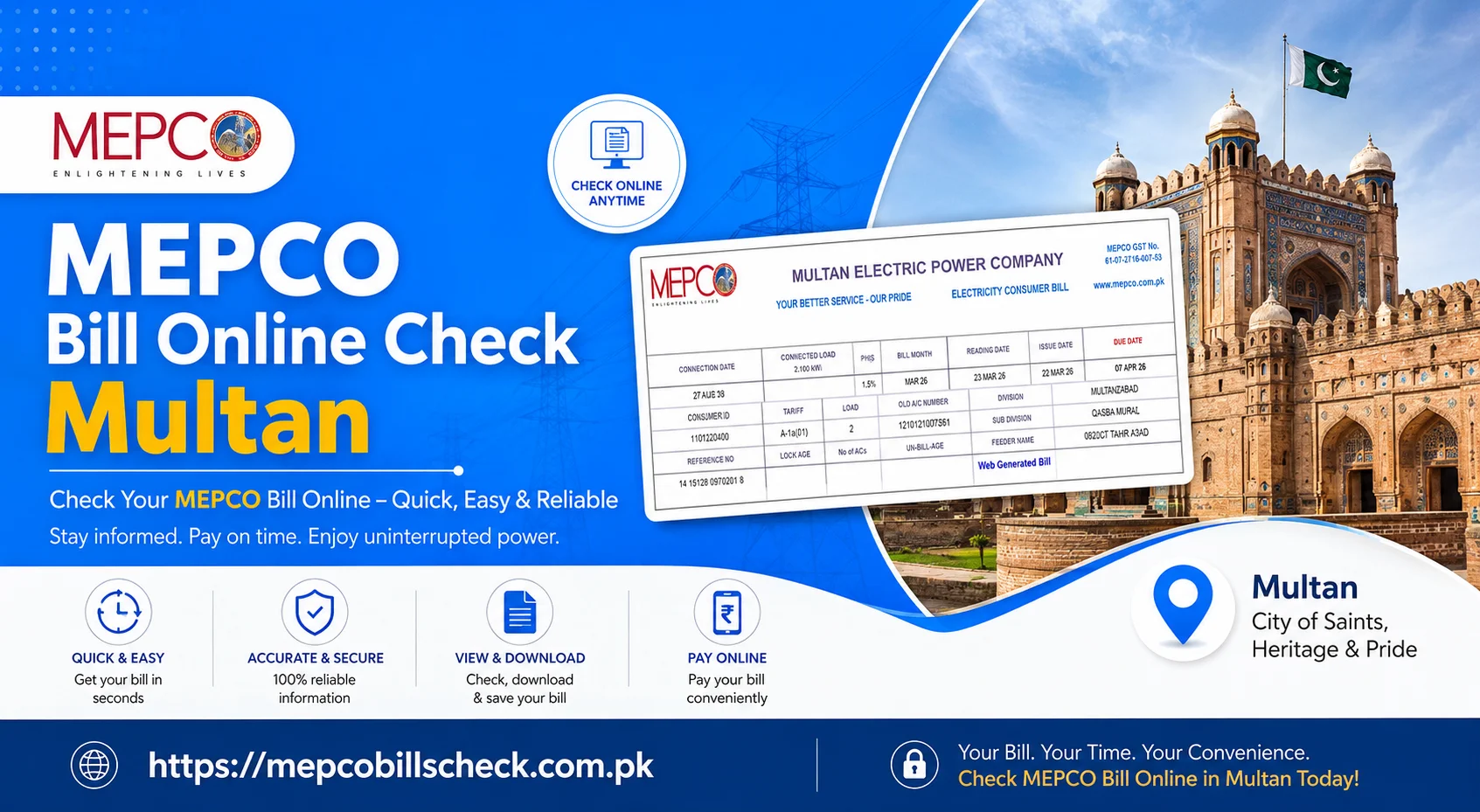 MEPCO Bill Online Check Multan